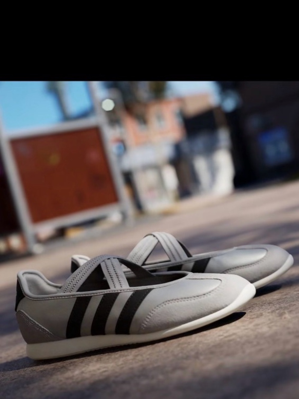 adidas barreda mary Jane White and Black Ballet-Inspired Cross-Strap Sneaker